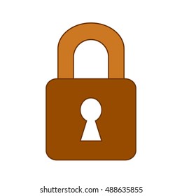 Lock symbol icon on white background. Vector illustration.