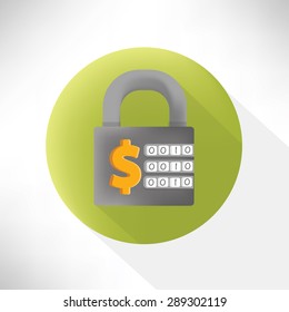 Lock symbol icon,flat design,clean vector