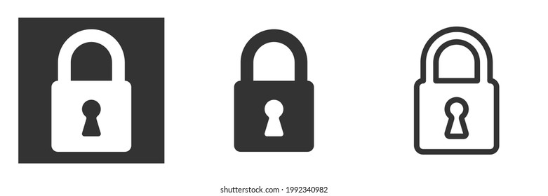 Lock symbol isolated. Padlock icon for websites and ui. Security, prohibition and hidden data symbol
