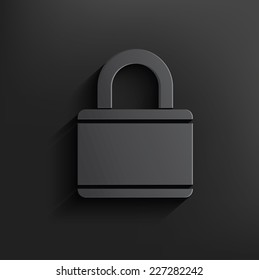 Lock symbol on black background,clean vector