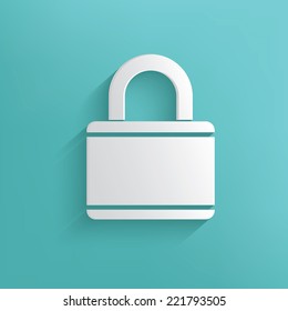 Lock symbol on blue background,clean vector