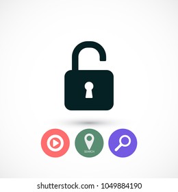 lock symbol on gray background