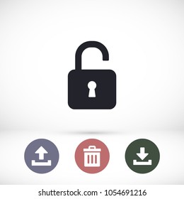 lock symbol on gray background