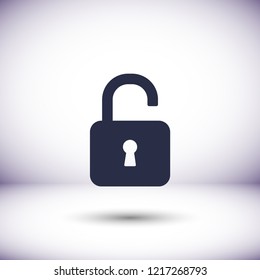 lock symbol on gray background
