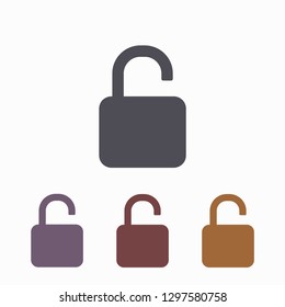 lock symbol on gray background