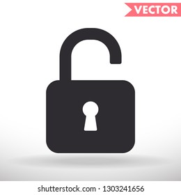 lock symbol on gray background