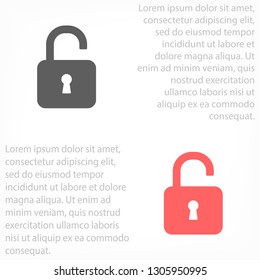 lock symbol on gray background