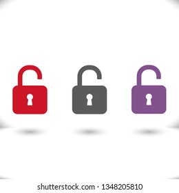 lock symbol on gray background
