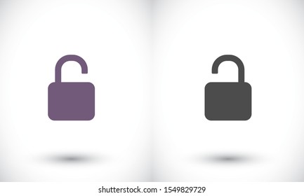 lock symbol on gray background , lorem ipsum Flat design