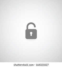 lock symbol on gray background 