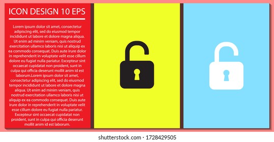 símbolo de bloqueo en fondo gris , lorem ipsum Diseño plano