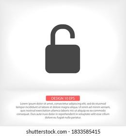 lock symbol on gray background , lorem ipsum Flat design