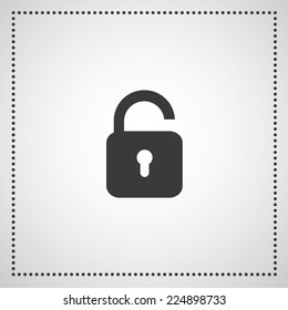 lock symbol on gray background  