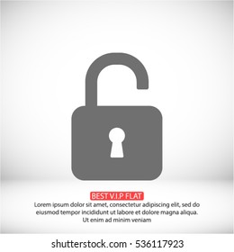 lock symbol on gray background