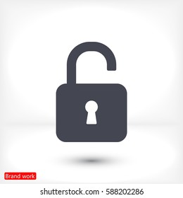 Lock Symbol On Gray Background