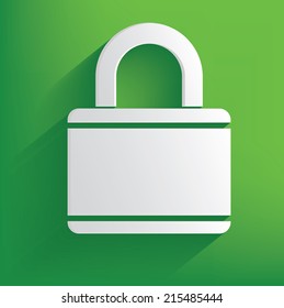 Lock symbol on green background,clean vector