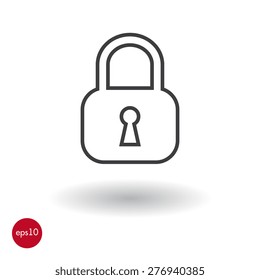 Lock symbol. Outline vector icon