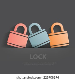 Lock symbol,Blank for your text,clean vector