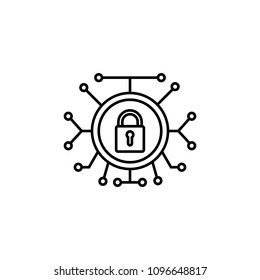 lock the system icon. Element of cyber security icon for mobile concept and web apps. Thin line lock the system icon can be used for web and mobile on white background