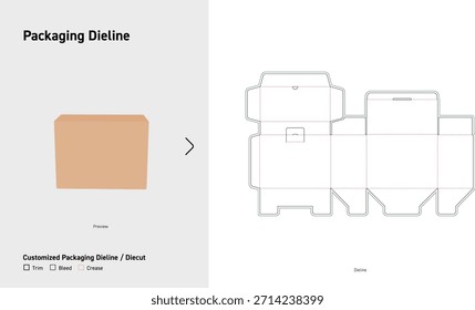 Schachtelkarton-Packungs-Dieline-Schablone sperren