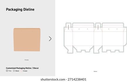 Schachtelkarton-Packungs-Dieline-Schablone sperren