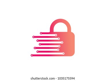 Lock Tech Logo Design Template, Element Design, Vector Design