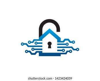 Lock Tech Logo Template, Icon, Symbol