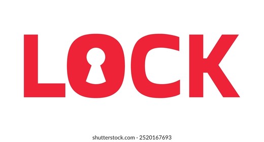 Lock text logo, lock logo, lock logo design, lock vector logo