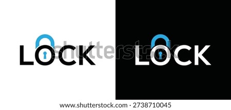 Lock text typography logo design inspiration