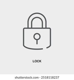 Bloquear el icono o logotipo de línea delgada. Símbolo o signo en el tema de gestión empresarial. Ilustración de línea de Vector.