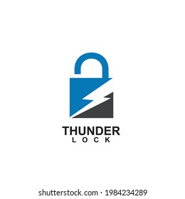 Diseño del logotipo de bloqueo y trueno
