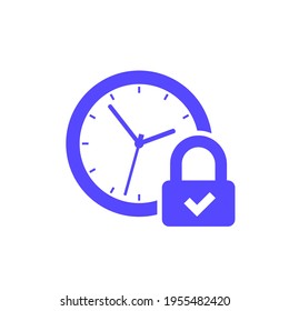 lock and time icon with a clock