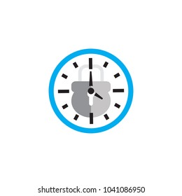 Lock Time Logo Icon Design