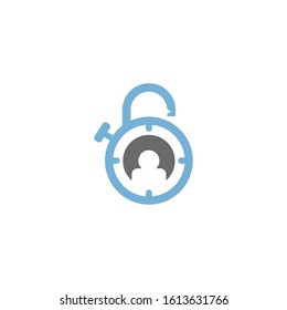 lock time person logo design