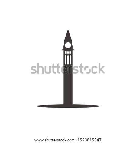 Lock Tower Logo. Landmark Symbol. Icon Vector Illustration. Eps 10.