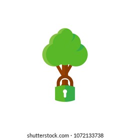 Lock Tree Logo Icon Design