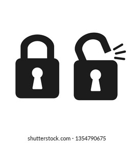 Lock two icons: closed and open – vector