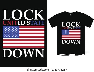 Lock United State Down - Corona virus T-shirt design vector, Corona virus