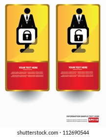 Lock and unlock banner,abstract for text,Vector