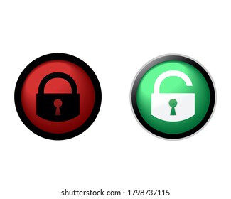 Lock and unlock button. Accessibility. Illustration vector