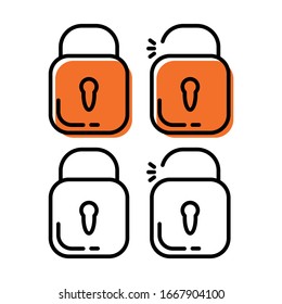 Lock unlock equipment tools icon