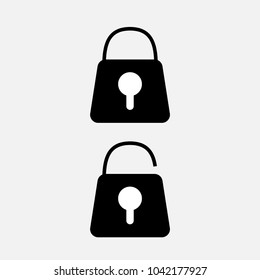 Lock and Unlock icon design isolated