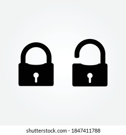 Lock and unlock icon design vector 