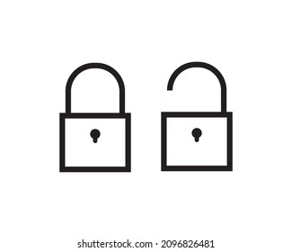 Lock and unlock icon design vector template illustration.Video call  image flat design vector for website, symbol, logo, icon, sign, app and user interface