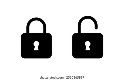 Lock and unlock icon in generic style. Padlock sign symbol