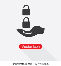 Lock And Unlock Icon In The Hand Vector Illustration Eps10