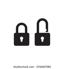 Lock and unlock icon isolated on white background. Security symbol for website design, logo, app. Vector illustration design.