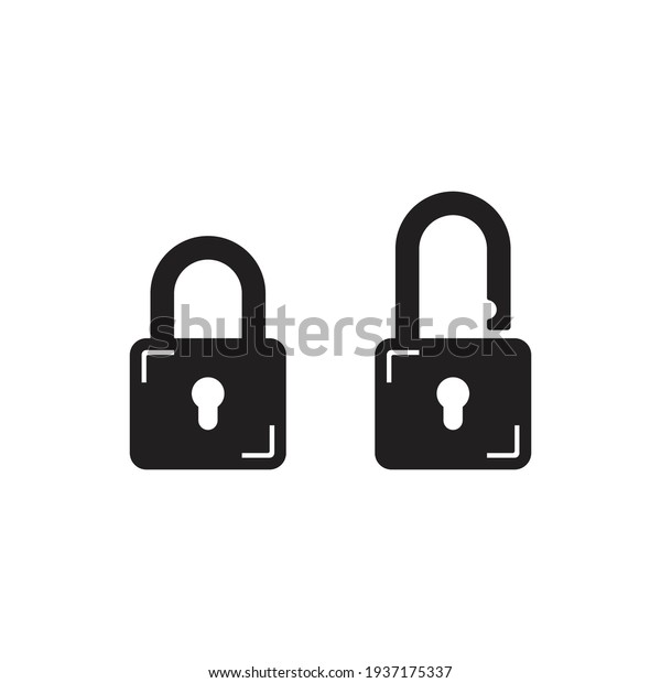 Lock and unlock icon isolated on white
background. Security symbol for website design, logo, app. Vector
illustration design.