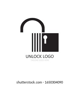 Schloss, Entsperrung Symbol-Logo-Vektorillustration