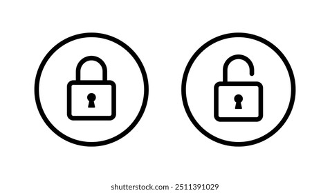 Symbol auf der Kreislinie sperren und entsperren. Vorhängeschloss-Symbol